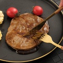 طقم معالق وشوك وسكاكين ستاليس ستيل جولد بيد خشب - 24 قطعة