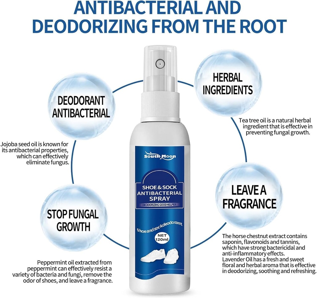 سبراي معطر للاحذية والشرابات مضاد للتعرق والبكتيريا 120 مل