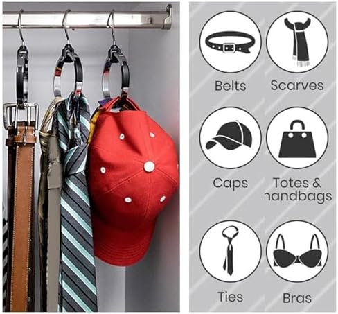 شماعة دوارة لتعليق الأحزمة والكابات والشنط لتوفير مساحة داخل الدولاب