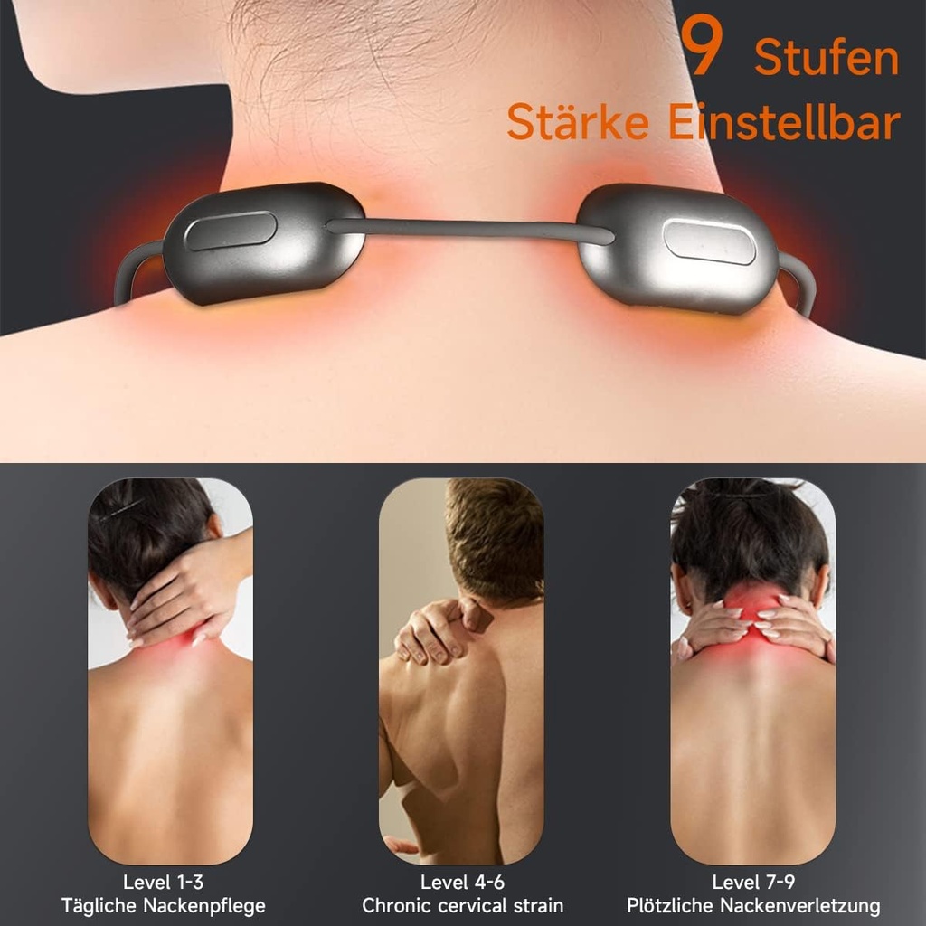 قلادة مساج حرارية معلقة لتدليك الرقبة والكتفين ب 4 اوضاع لاسترخاء العضلات