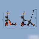 سكوتر أطفال وعجلة  2 في 1  ب ثلاثة عجلات قابلة للتعديل