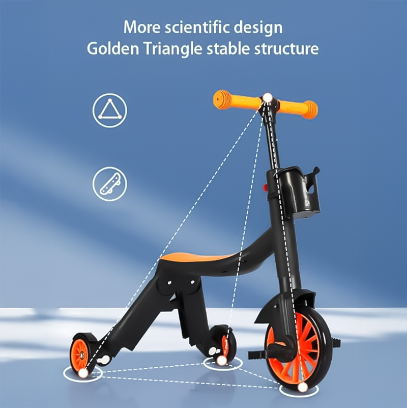 سكوتر أطفال وعجلة  2 في 1  ب ثلاثة عجلات قابلة للتعديل