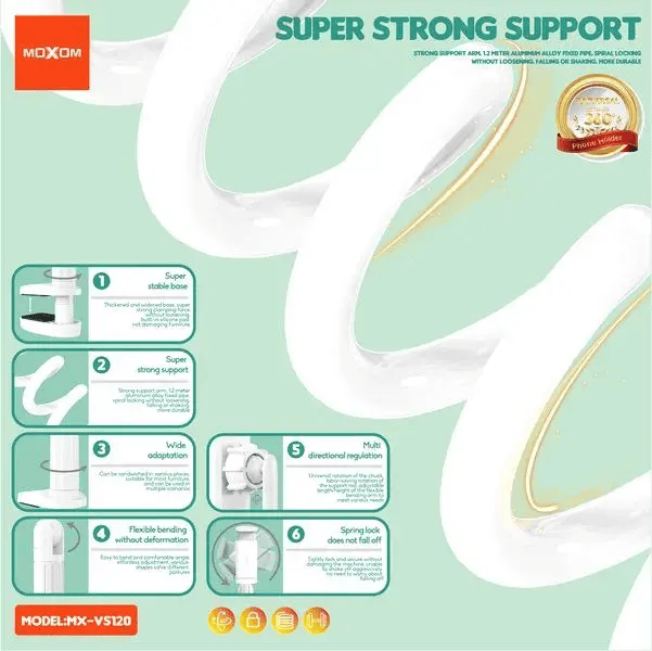 استاند وحامل للموبايل بذراع حلزوني مرن قابل للتعديل 360 درجة