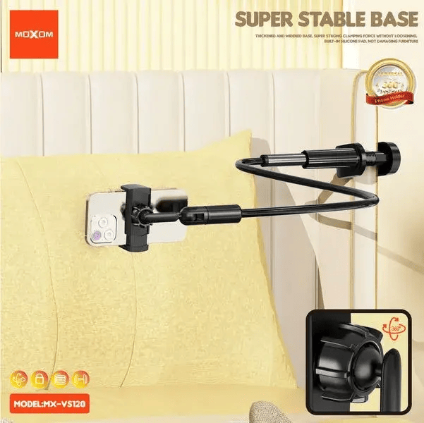 استاند وحامل للموبايل بذراع حلزوني مرن قابل للتعديل 360 درجة