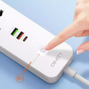 مشترك كهربائي تاتش ب 5 فيشة مع 2 منفذ تايب سي ومنفذ يو اس بي بقوة 2500 واط