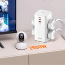 بقوة 2500 واط USB ومنفذ Type_C مشترك كهربائي ب 4 منافذ للفيش و منفذين