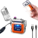 ولاعة بلازما كهربائية بدون لهب بكشاف ب 3 درجات إضاءة مختلفة مقاومة للماء قابلة لاعادة الشحن بمنفذ يو اس بي