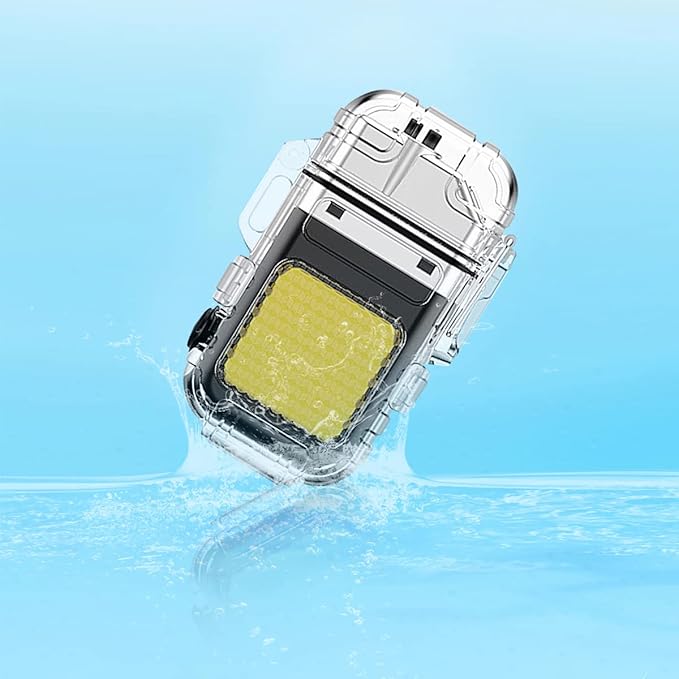 ولاعة كهربائية مقاومة للماء بكشاف ب 3 درجات إضاءة مختلفة لرحلات البحر والتخييم قابلة لإعادة الشحن