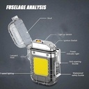 ولاعة كهربائية مقاومة للماء بكشاف ب 3 درجات إضاءة مختلفة لرحلات البحر والتخييم قابلة لإعادة الشحن