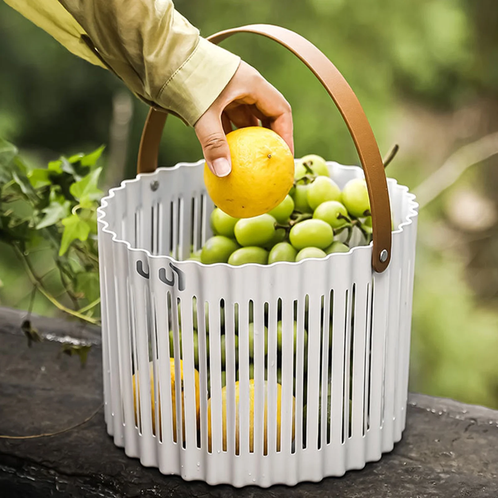 باسكت غسيل من البلاستيك المضلع  المرن بيد لسهولة الحمل