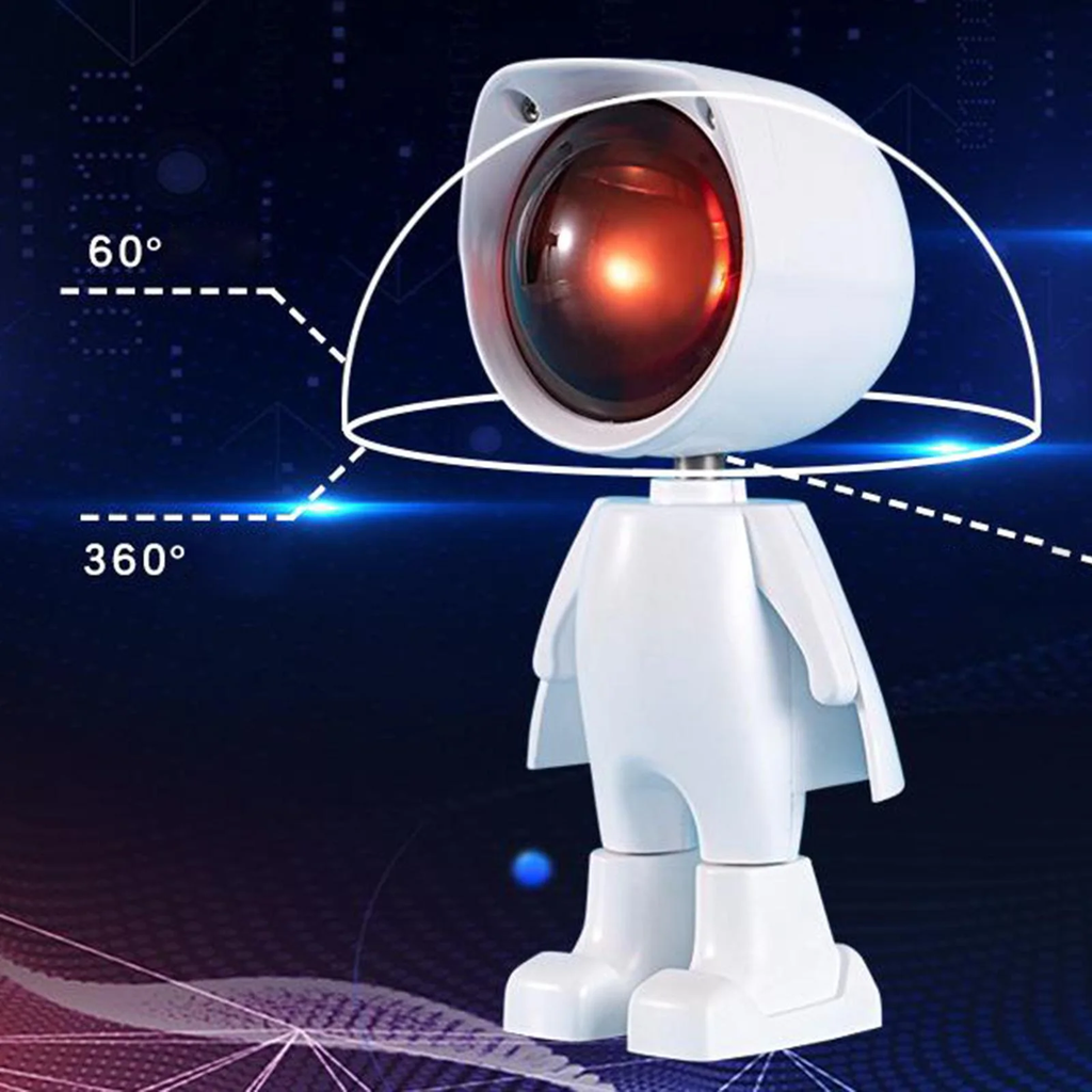 USB- وناسة غروب الشمس شكل رجل فضاء برأس دوارة