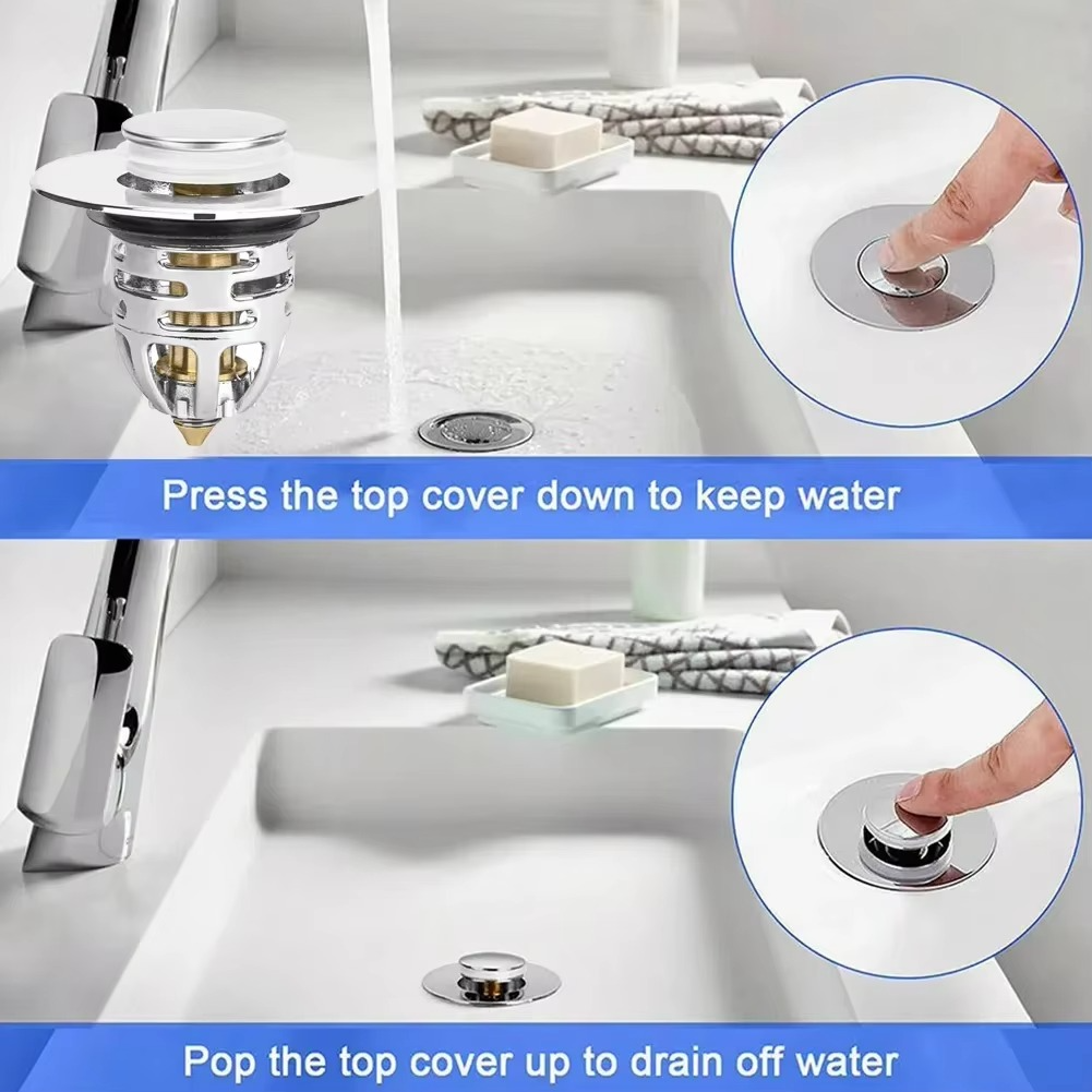 سدادة ومصفاة لأحواض المطبخ والحمام والبانيو