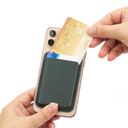 محفظة بطاقات وكروت مغناطيسية من الجلد لظهر الموبايل لموبايلات الايفون