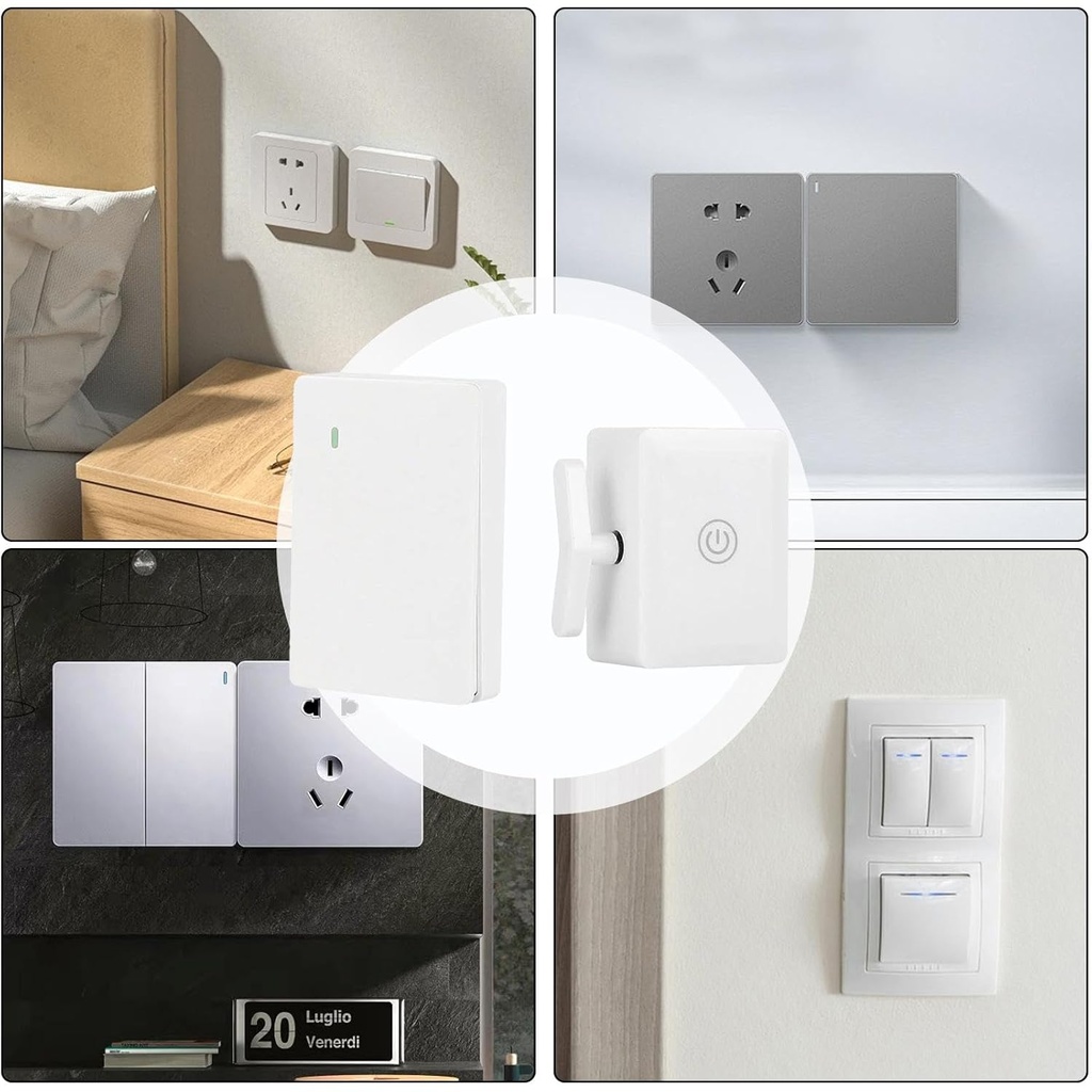 جهاز تحكم عن بعد لفتح وغلق مفتاح النور تاتش يعمل حتي 30 متر مع ريموت كنترول - قابل للشحن