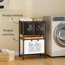 استاند غسيل 2 دور مقسم الي 3 باسكت لحمل وتخزين الملابس