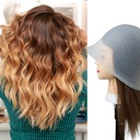 بونيه صبغة سيليكون مثقوب بفتحات لتوزيع اللون بدقة مع ابره للسحب