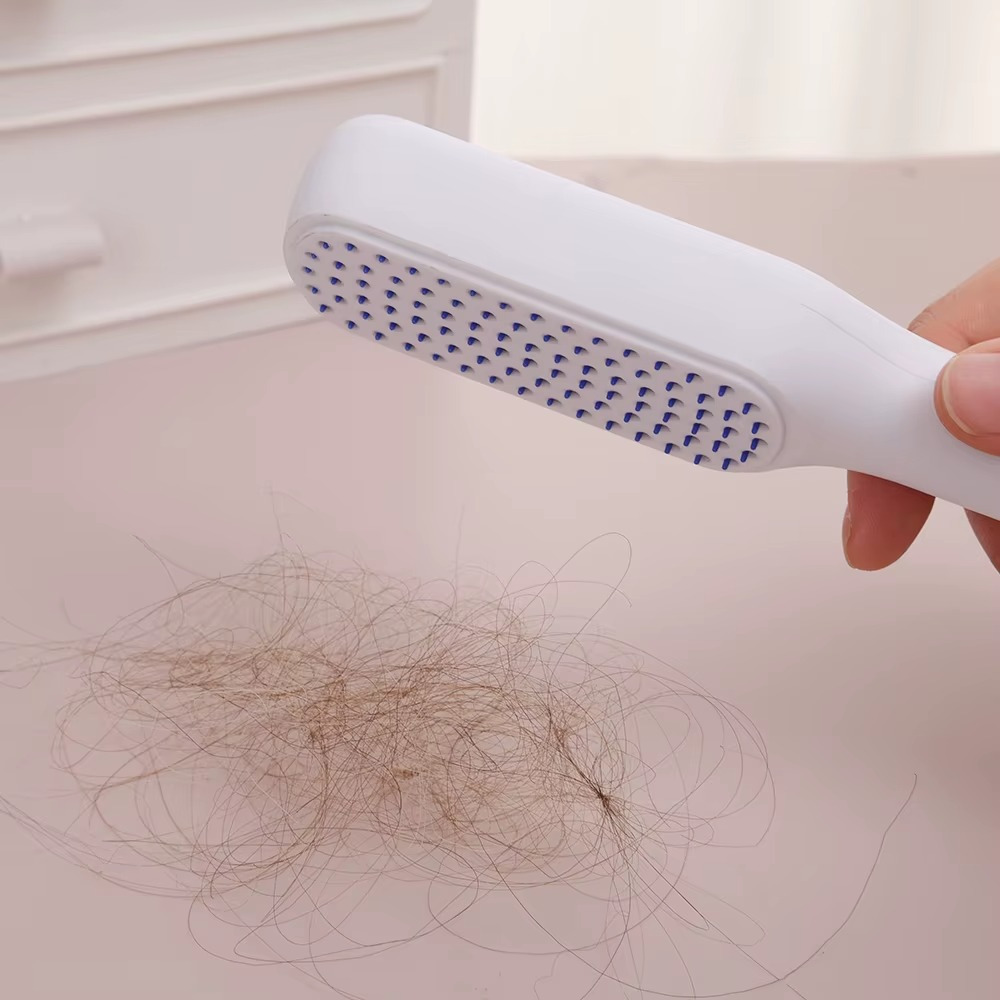 فرشة شعر لفك التشابك ذاتية التنظيف بتصميم قابل للسحب