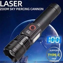 كشاف ليزر أبيض ديجيتال بخاصية الزووم وإضاءة طوارئ – بطارية ليثيوم