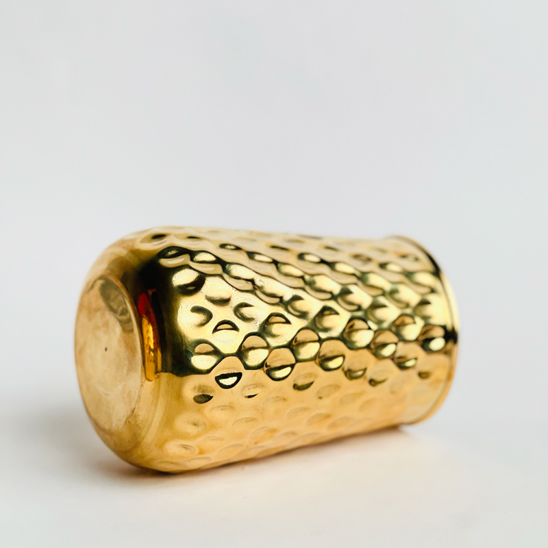 فازة زهور نحاس مزخرفة للديكور باللون الذهبي - 14 سم