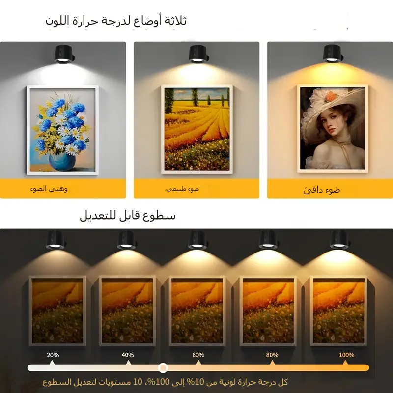 مصباح حائط سبوت مزدوج دابل فيس ب 3 درجات اضاءة