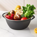 طبق بلاستيك بمصفاه ستاليس ستيل باللون الرمادي -24 *10سم