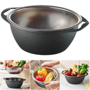 طبق بلاستيك بمصفاه ستاليس ستيل باللون الرمادي -24 *10سم