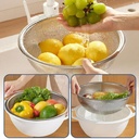 طبق بلاستيك بمصفاه ستاليس ستيل باللون الابيض-24 *10سم