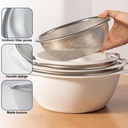 طبق بلاستيك بمصفاه ستاليس ستيل باللون الابيض-24 *10سم