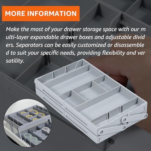 منظم أدراج  2 دور  قابل للطي والسحب لتنظيم الاكسسورات