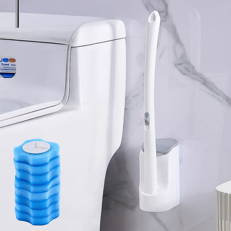 فرشة تواليت مع 8 رؤوس تنظيف قابلة للفصل للاستخدام مره واحده فقط