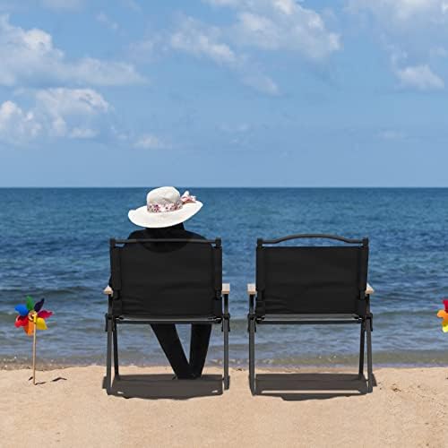 كرسي رحلات محمول  قابل للطي مع مسند ضهر وذراعين