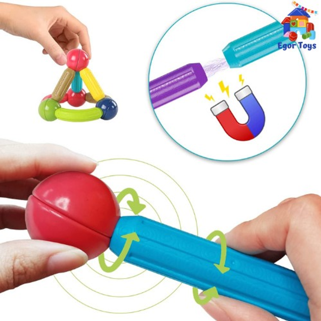 صندوق مكعبات مغناطيسي ثلاثي الأبعاد للأطفال _ 90 قطعة