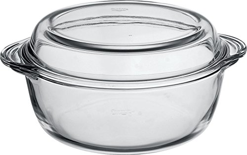 حلة بايركس بغطاء مقاس 2.0 لتر بتصميم دائري الشكل