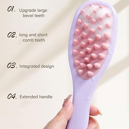 فرشاة سيليكون لتنظيف وتدليك الشعر بعمق