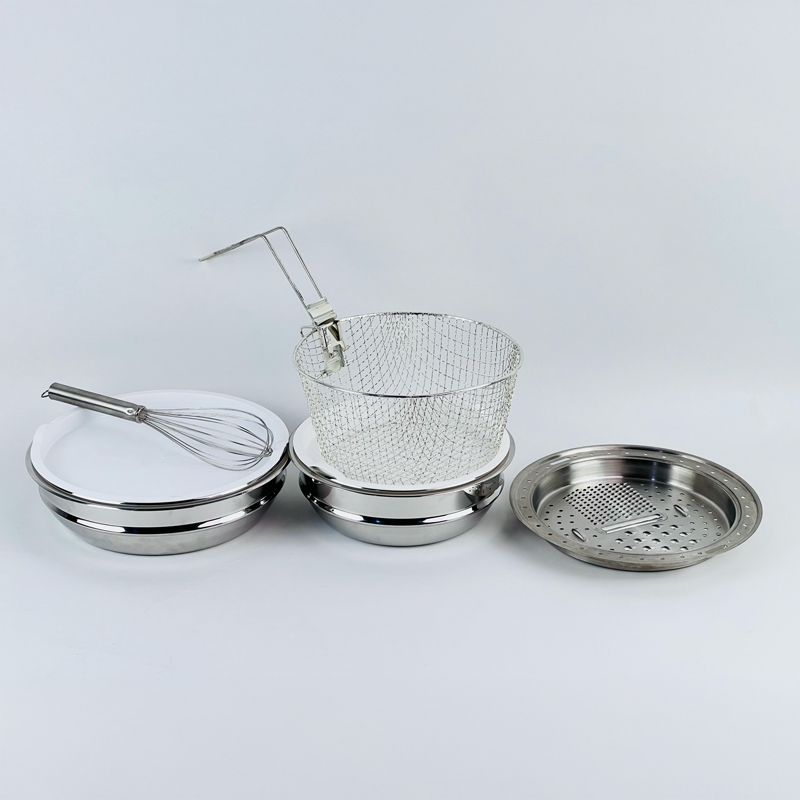 طقم حلل استانلس ستيل للطهي 22 قطعة