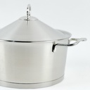 كسرولة استانلس استيل بغطاء ويد لسهولة الحمل  - مقاس 22سم