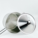 كسرولة استانلس استيل بغطاء ويد لسهولة الحمل  - مقاس 20سم - 2.50 لتر