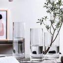 فازة زجاج شفاف بتصميم أسطواني الشكل مقاس 13 * 26 سم