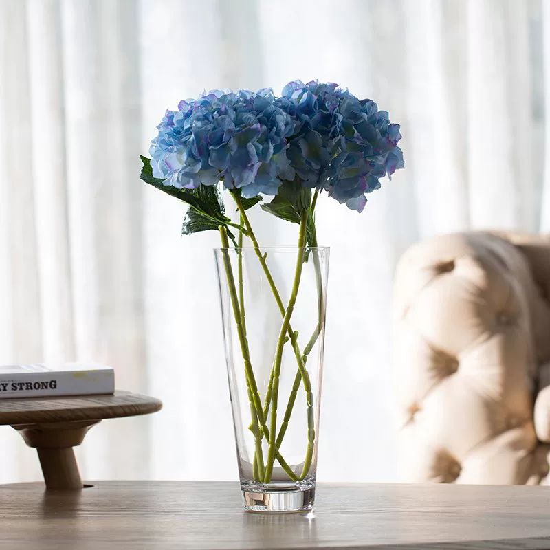 فازة زجاج شفاف بتصميم كوب مقاس 10 * 26 سم