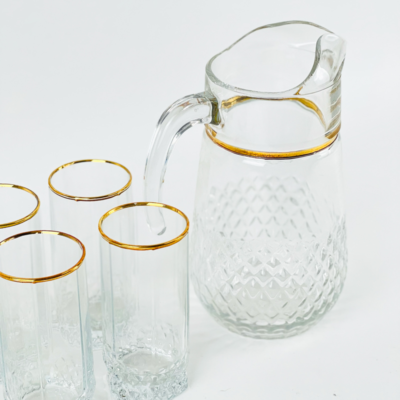 طقم  شربات زجاج 7 قطع لتقديم العصائر والمشروبات