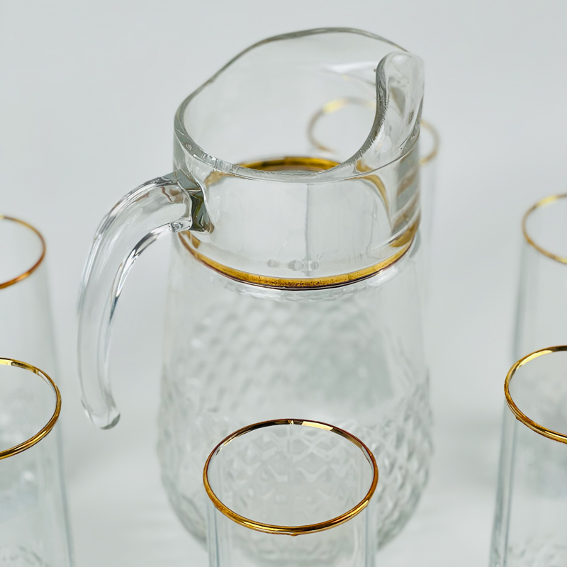 طقم  شربات زجاج 7 قطع لتقديم العصائر والمشروبات