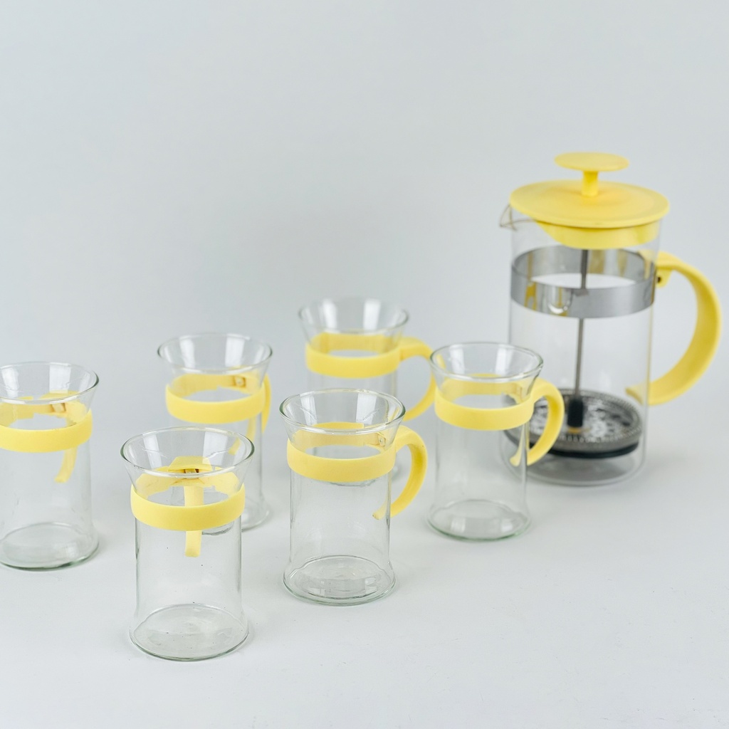 طقم كوفى بريس + 6 كوبايات لشرب القهوة والشاي