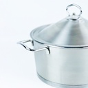 حلة استانلس استيل مقاس 24 * 12سم بغطاء ويدين لسهولة الحمل