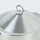 حلة استانلس استيل مقاس 24 * 12سم بغطاء ويدين لسهولة الحمل