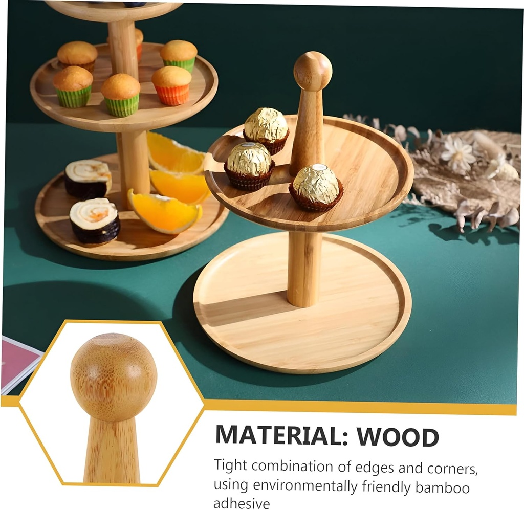 شيالة كحك لتقديم الكحك والبيتيفور طبقتين من الخشب