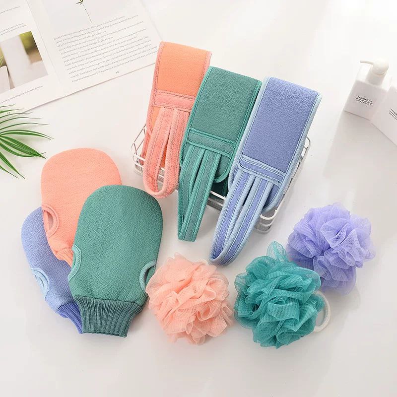 طقم ليفة مكون من 3 قطع للاستحمام والعناية الشخصية