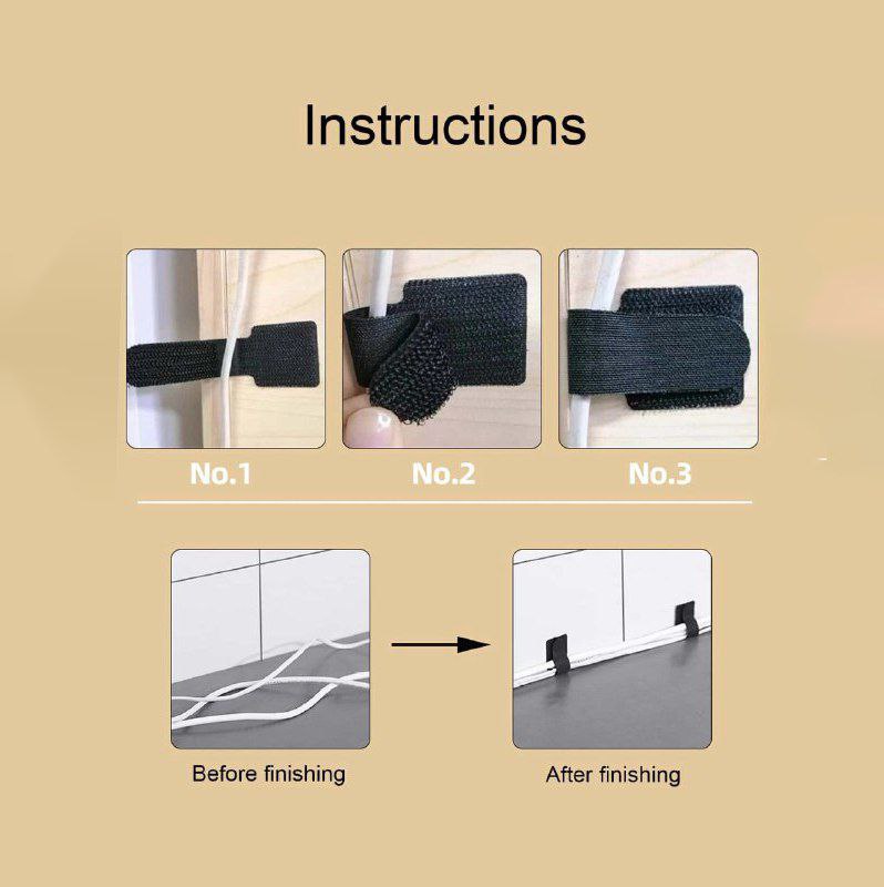 عرض 4 سكوتش مجمع ومنظم للأسلاك والكابلات بلزق دبل فيس للتثبيت علي الحائط والمكتب