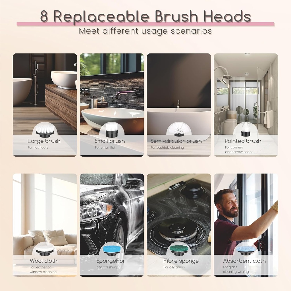 فرشاة كهربائية دوارة للتنظيف 11 * 1 متعددة الاستخدامات