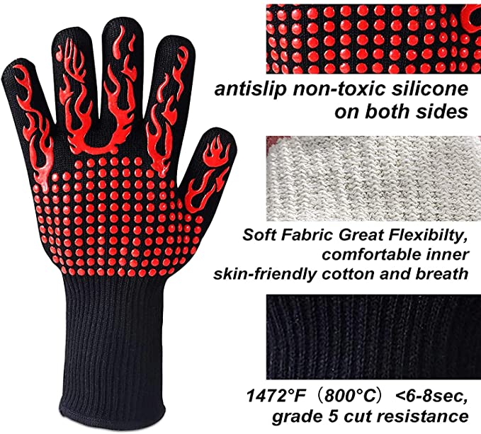 يد جوانتي عازل للحرارة للفرن والطبخ والشوي