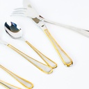 طقم معالق وشوك وسكاكين استانليس ستيل 24 قطعة بمقبض بحواف جولد أنيقة